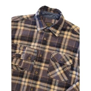Jachs Heritage Flannel Shirt Mens M Brown Plaid Button Front Cotton